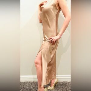 Beige Slip Satin like dress